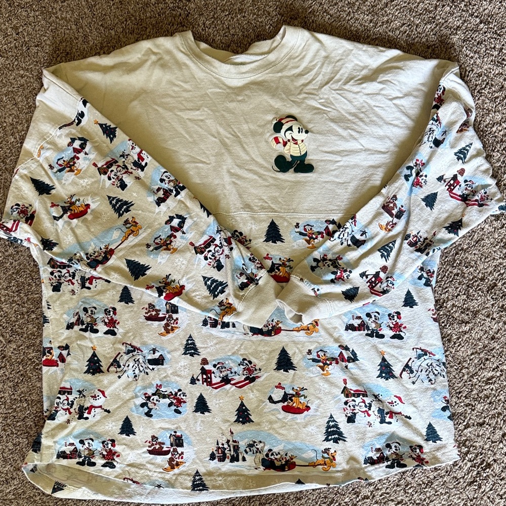 Disney Christmas spirit jersey with classic characters